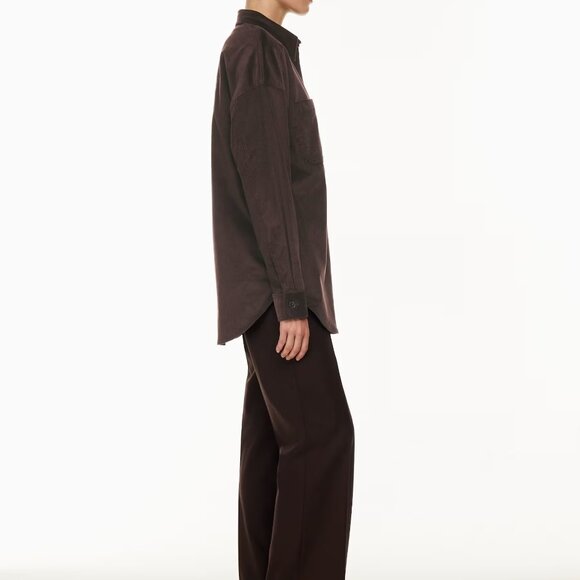 NWT Aritzia Babaton GRAYDON SHIRT in Rich Mocha Brown, 2XS XXS - Picture 7 of 7